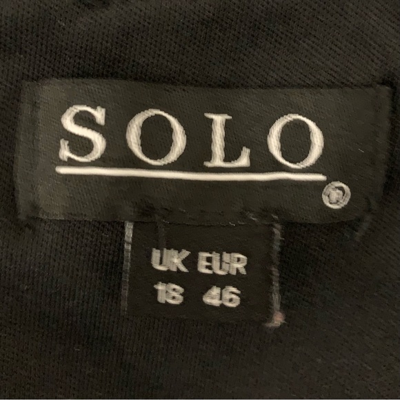 Solo Navy Floral Print Velvet Dress, Size 14 - Picture 10 of 12